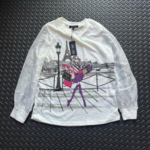 White Graphic Blouse